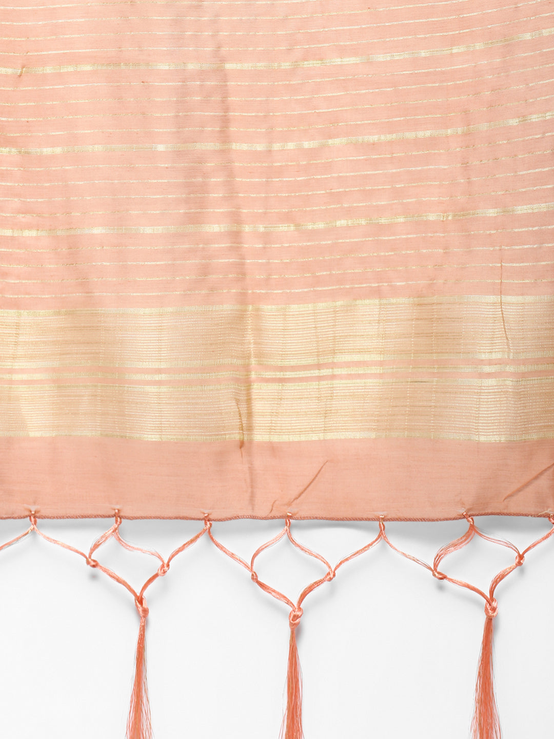 Women's Peach Color Chanderi Silk Embroidered Straight Kurta Palazzo With Dupatta - VAABA