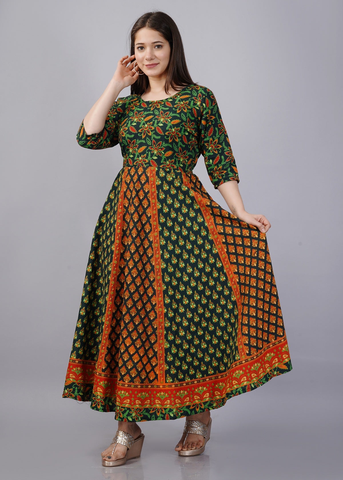 Women's Multicolor Cotton Printed Party Wear/Casual Wear Only Kurti - Vamika