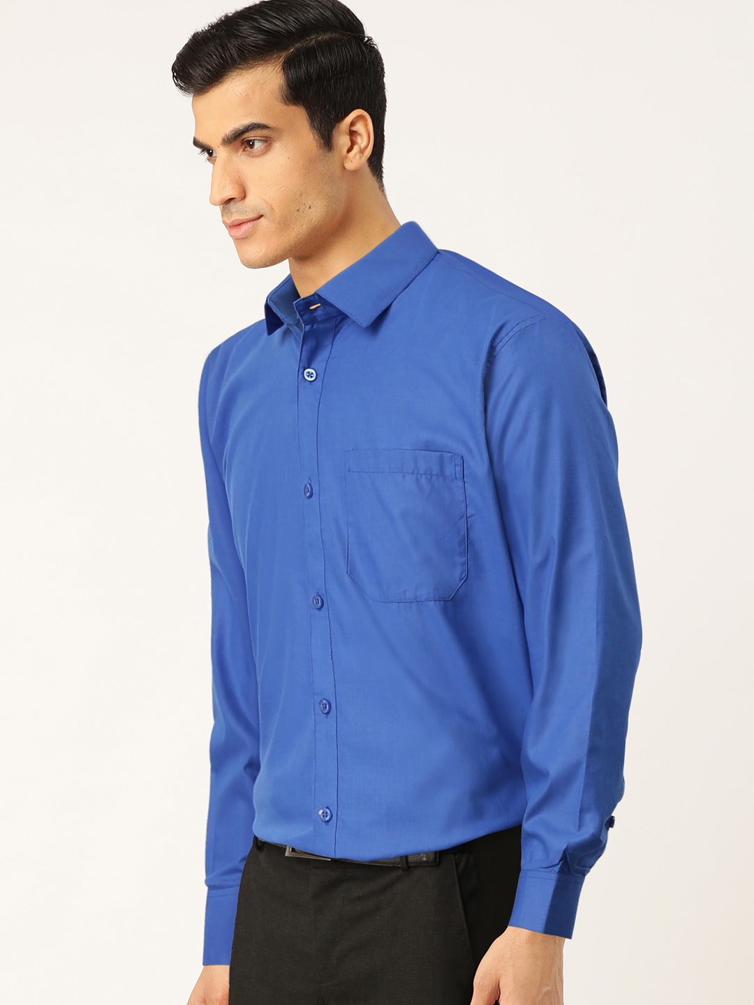Men's Cotton Solid Royal Blue Formal Shirt's ( SF 361Royal ) - Jainish