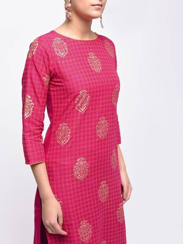 Women's Block Printed Straight Kurta