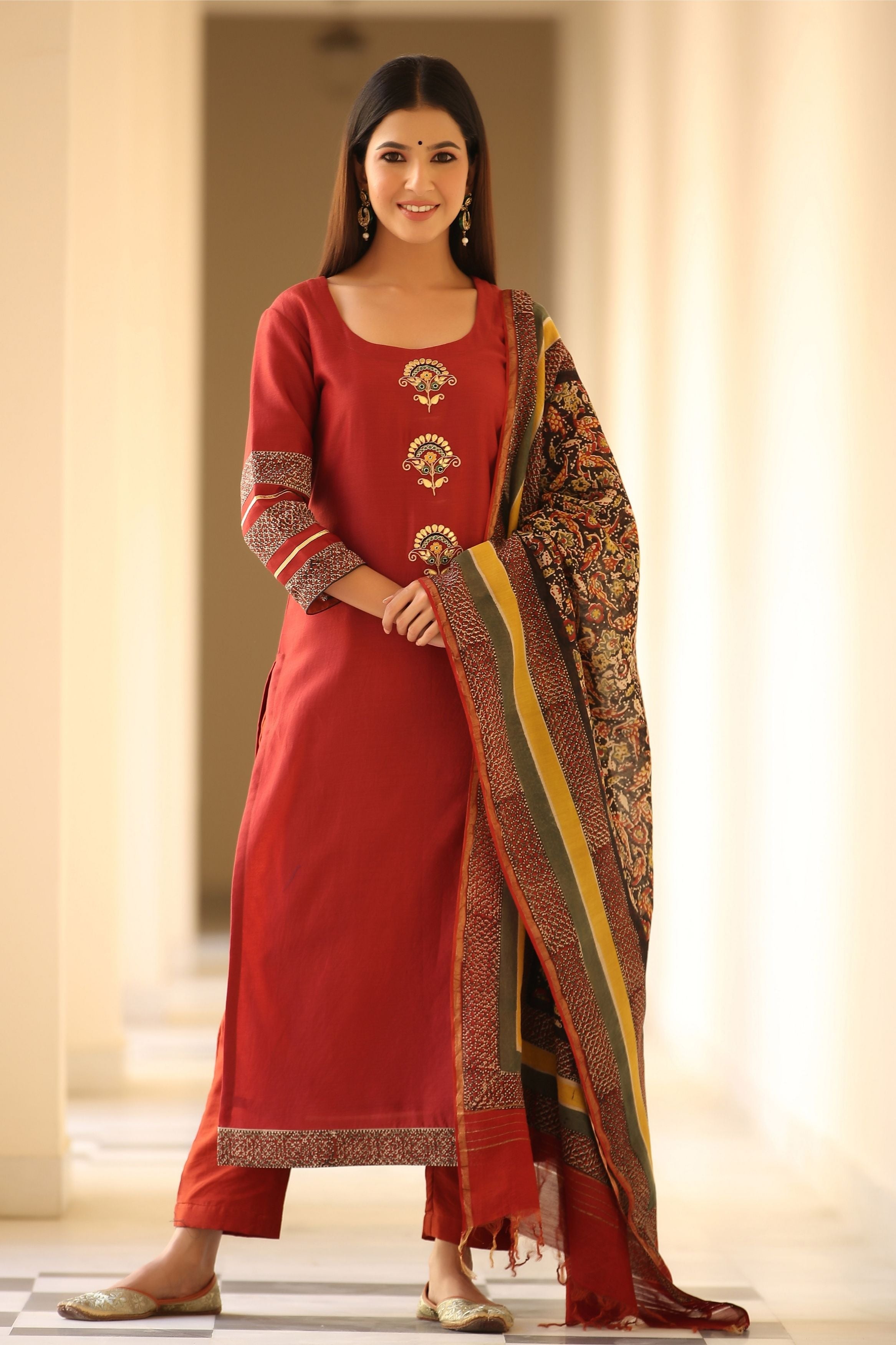 Women's Shagun Pure Chanderi Suit Set-Gillori