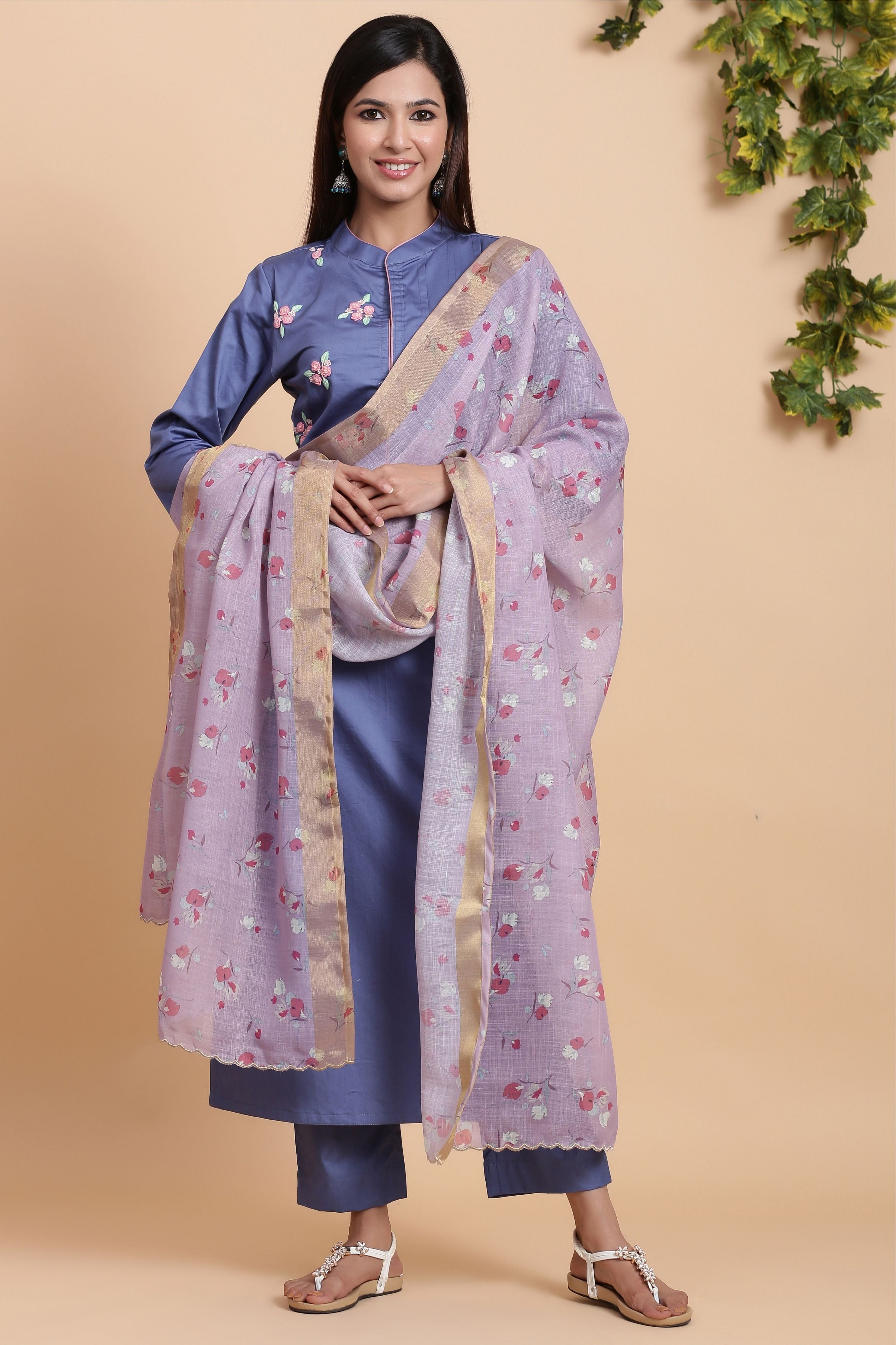 Buy Women's Persian Blue Handwork Suit set - Gillori Online at