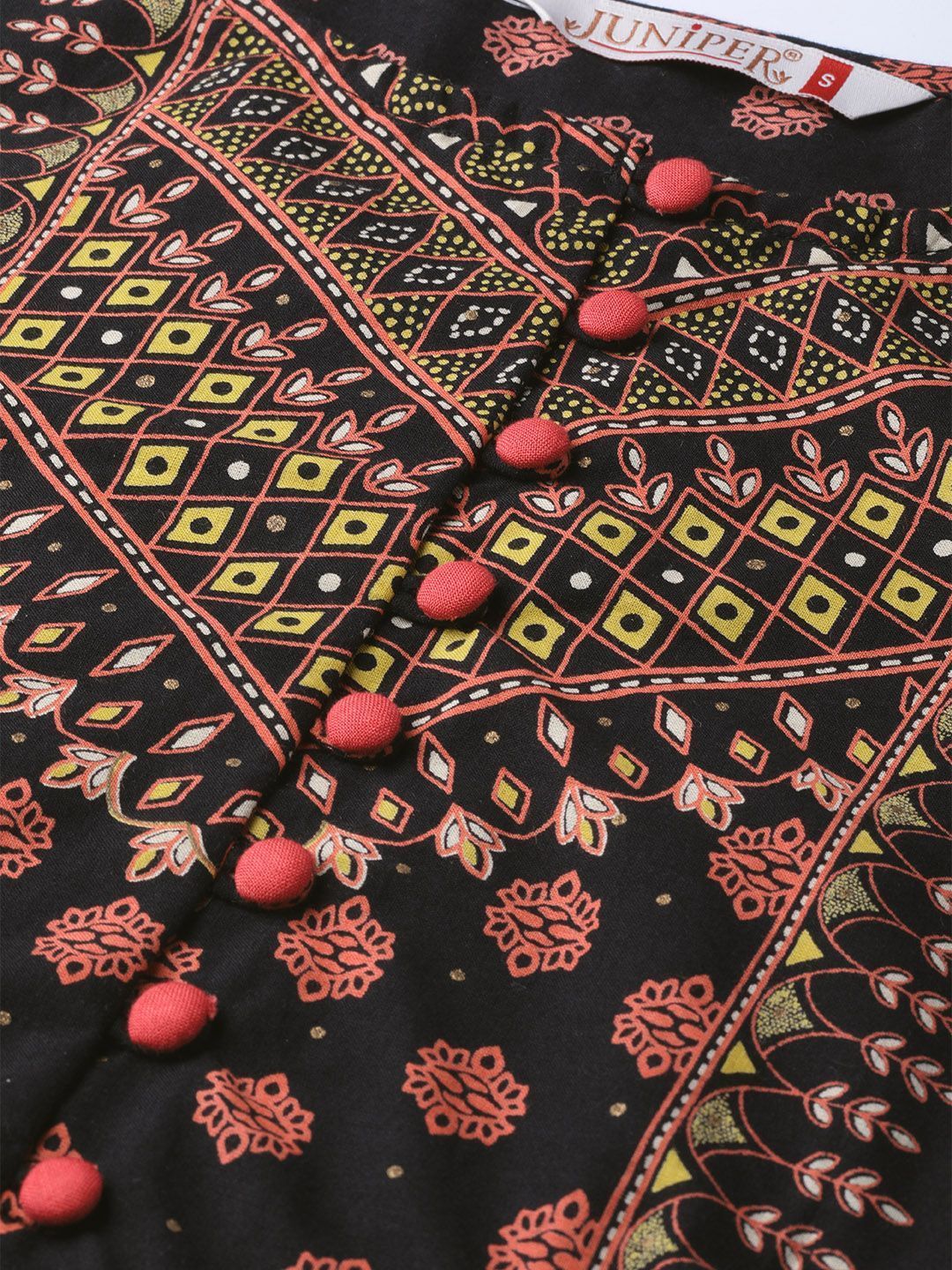 Women's Cambric Printed Peplum Crop-Top With Palazzo - Juniper