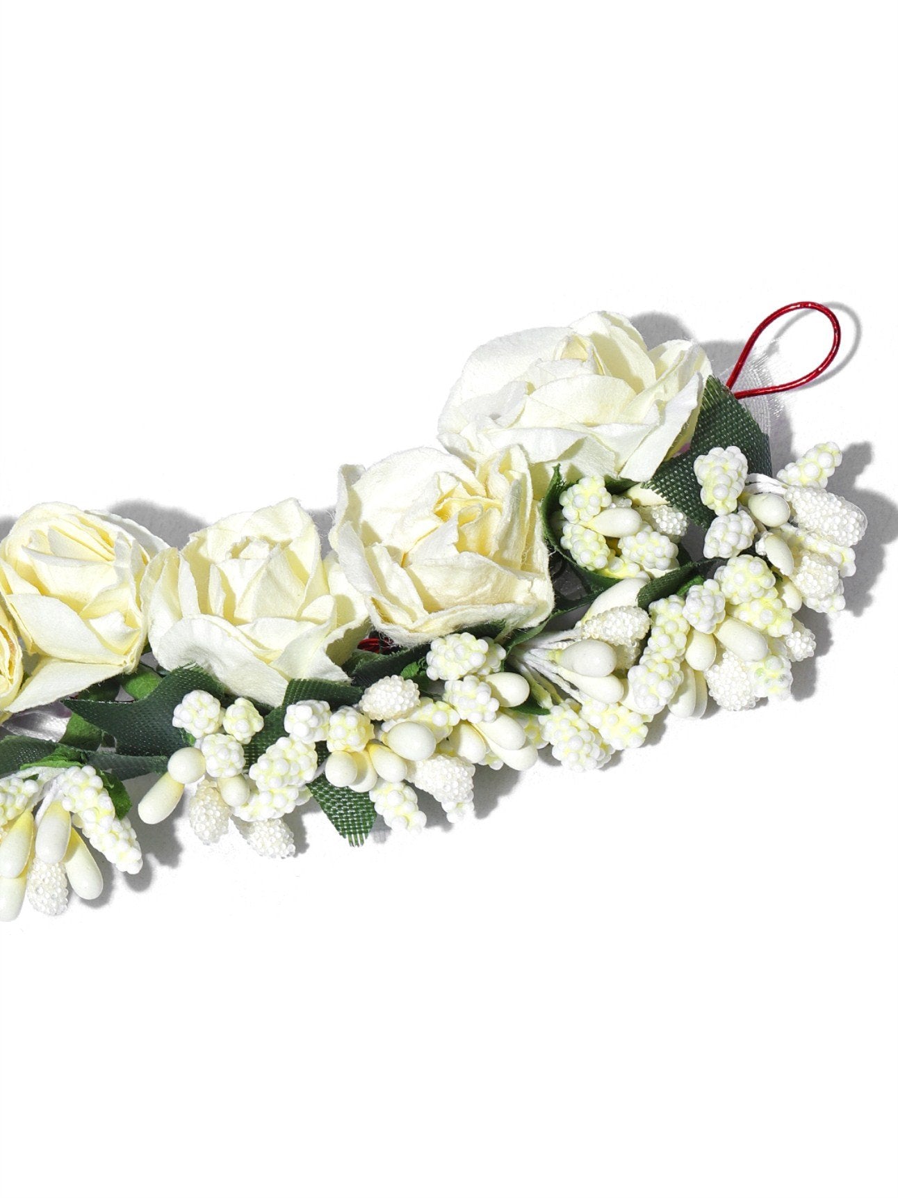Women's White Floral Gajra Hair Accessories for Women - Priyaasi