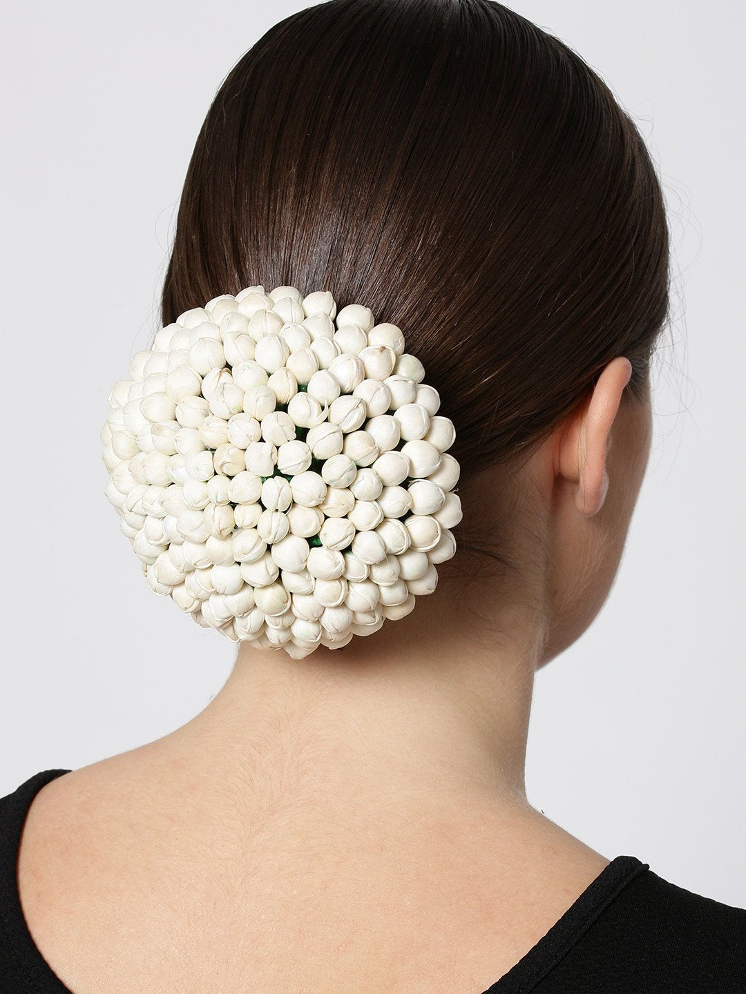Women's  Artificial White Buds Design Bun Maker Hair Accessories - Priyaasi