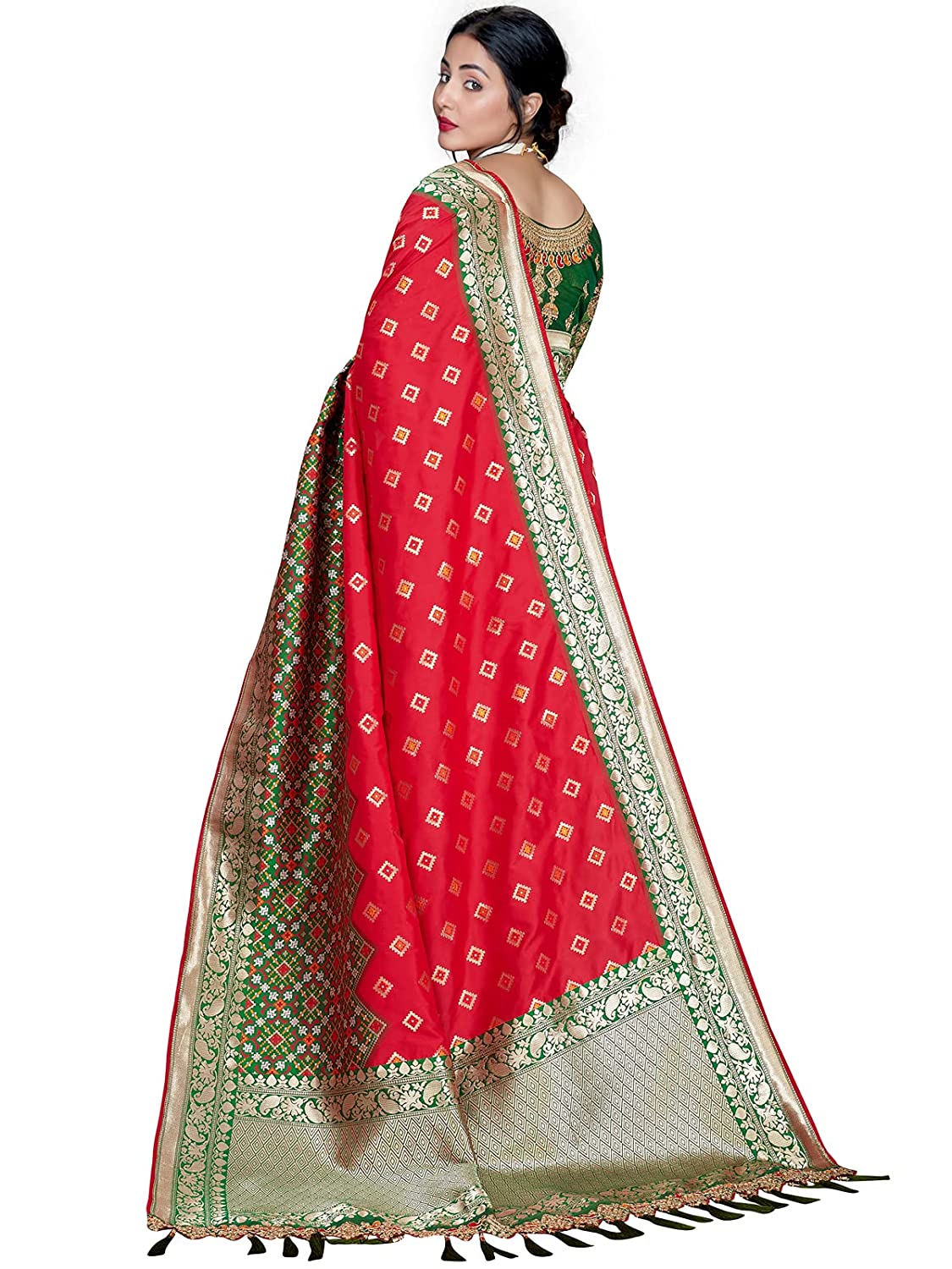 Women's Red Designer Saree Collection - Dwija Fashion