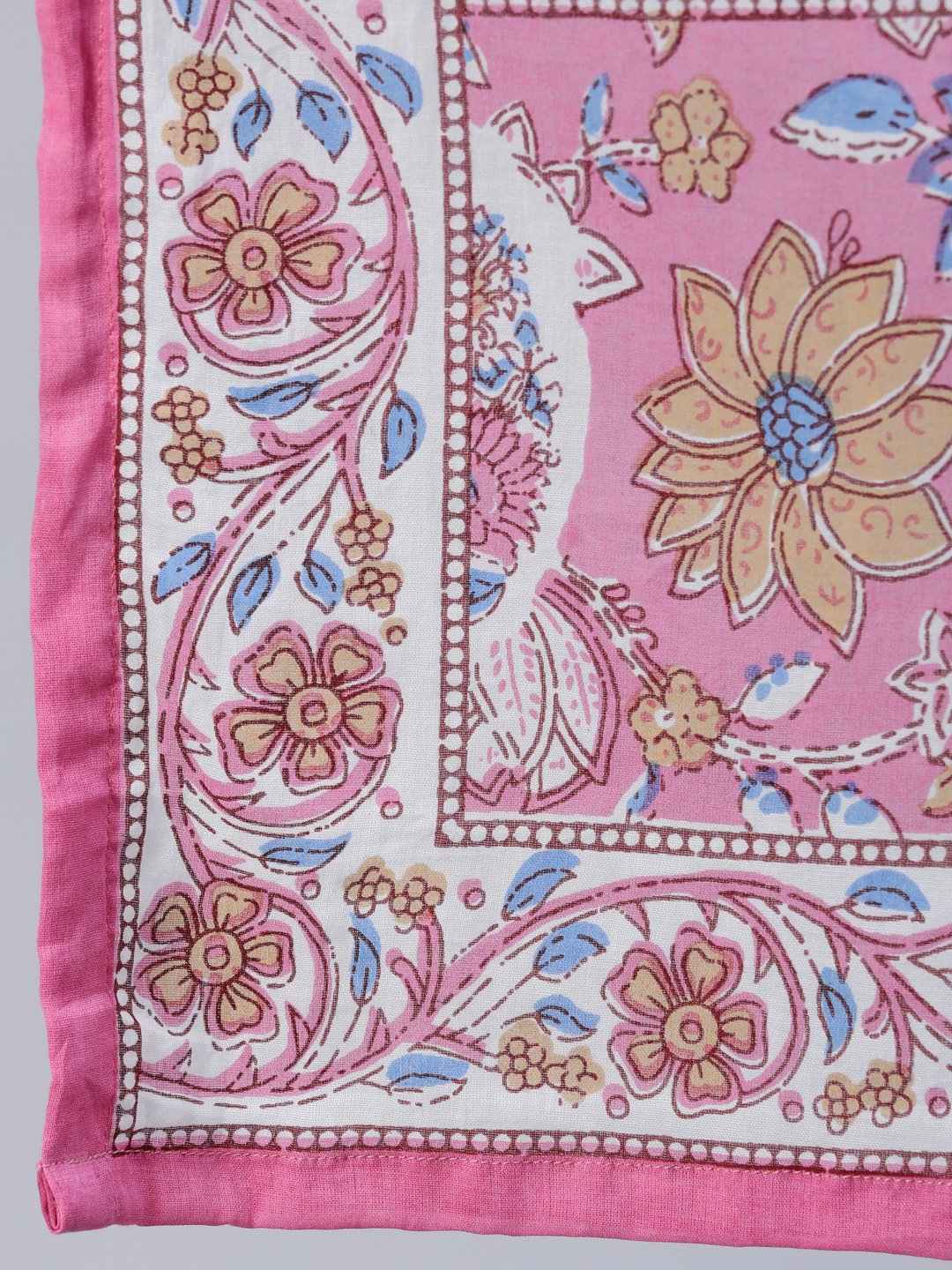 Women's Pink Printed Flared Kurta With Trouser & Dupatta - Nayo Clothing USA
