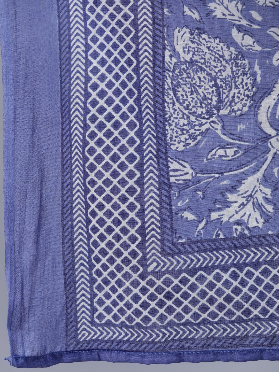 Women's Purple Printed Straight Kurta With Palzo & Dupatta - Nayo Clothing