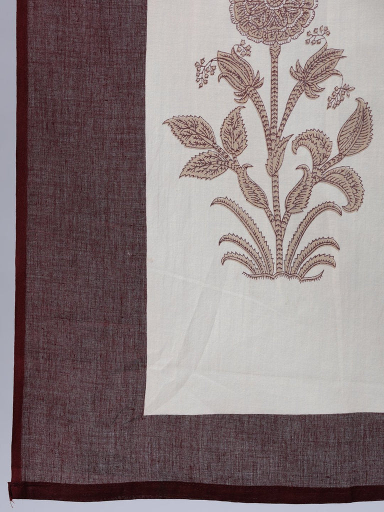 Women's  Brown Printed Dress With Dupatta