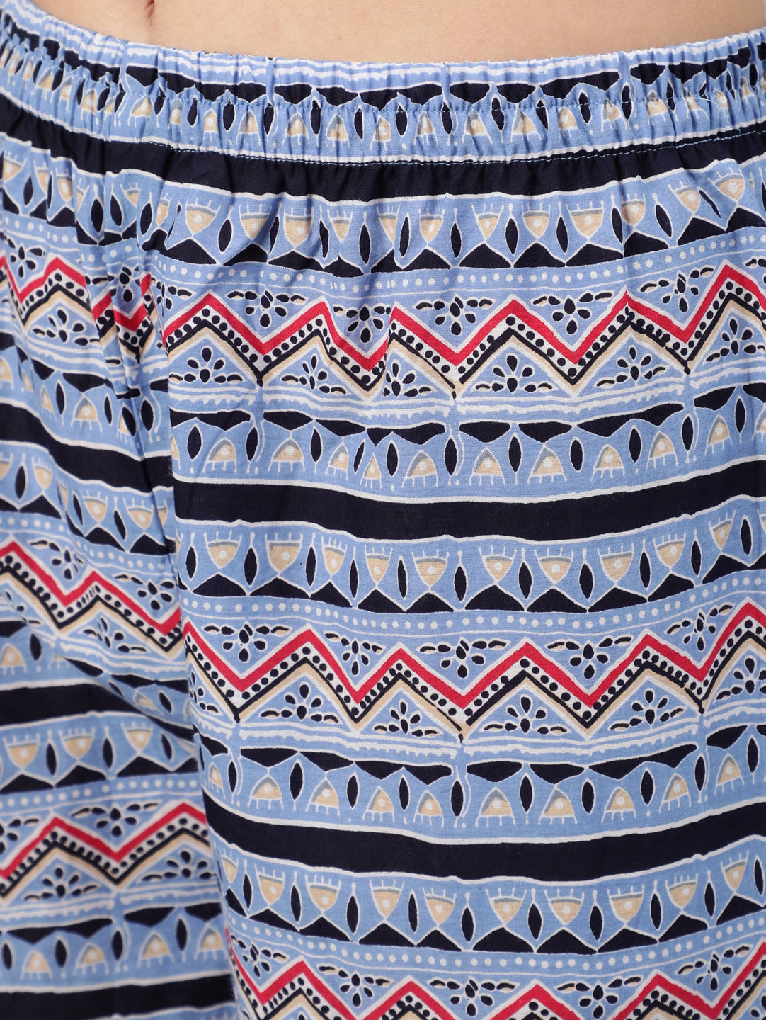 Women's Blue Bandhani Printed Straight Kurta With Palazzo Dupatta - Nayo Clothing