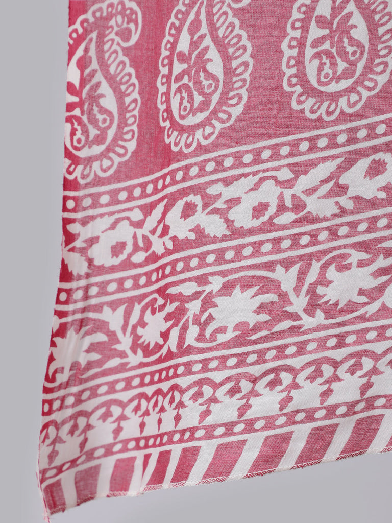 Women's Pink Ethnic Printed Straight kurta With Palazzo and dupatta
