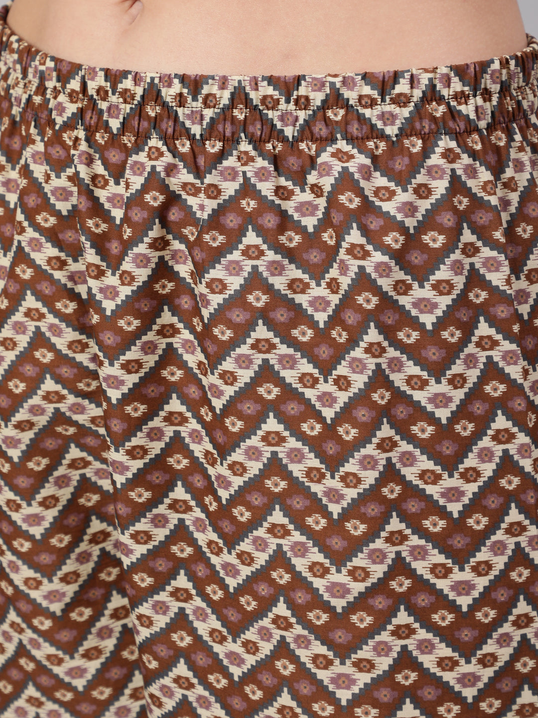 Women's Multi Geometric Printed Straight Kurta With Palazzo - Nayo Clothing