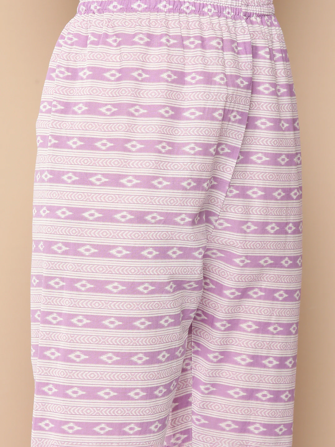 Women's Lavender Printed Straight Kurta With Trouser - Nayo Clothing
