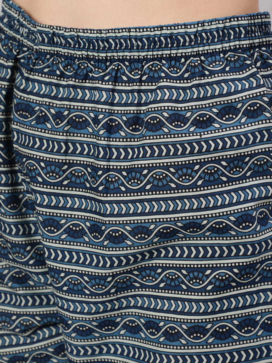 Women's Blue Printed Straight Kurta With Trouser - Nayo Clothing