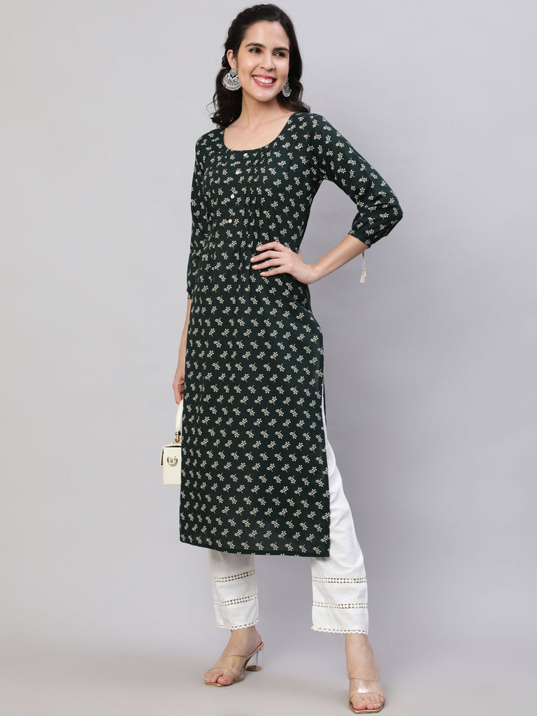 Women's White Solid Pant With Lace Details