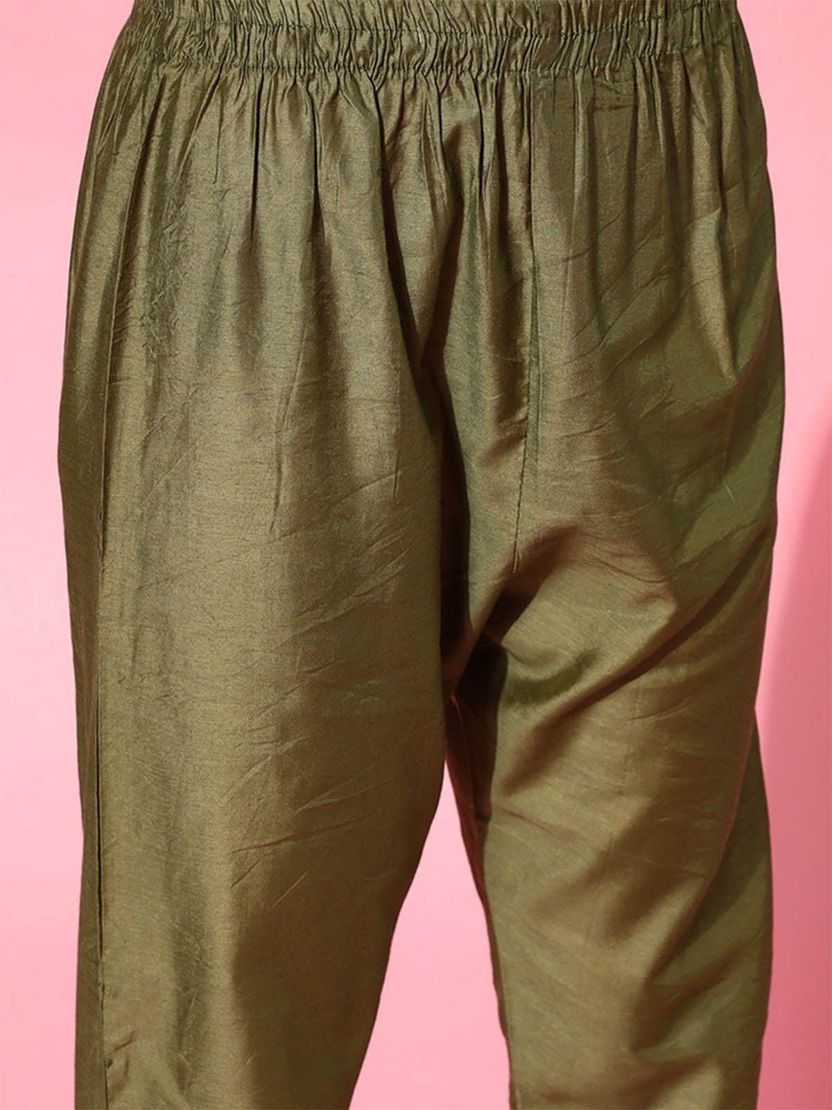 Women's Green Embroidered Straight Kurta Trouser With Dupatta Set - Odette
