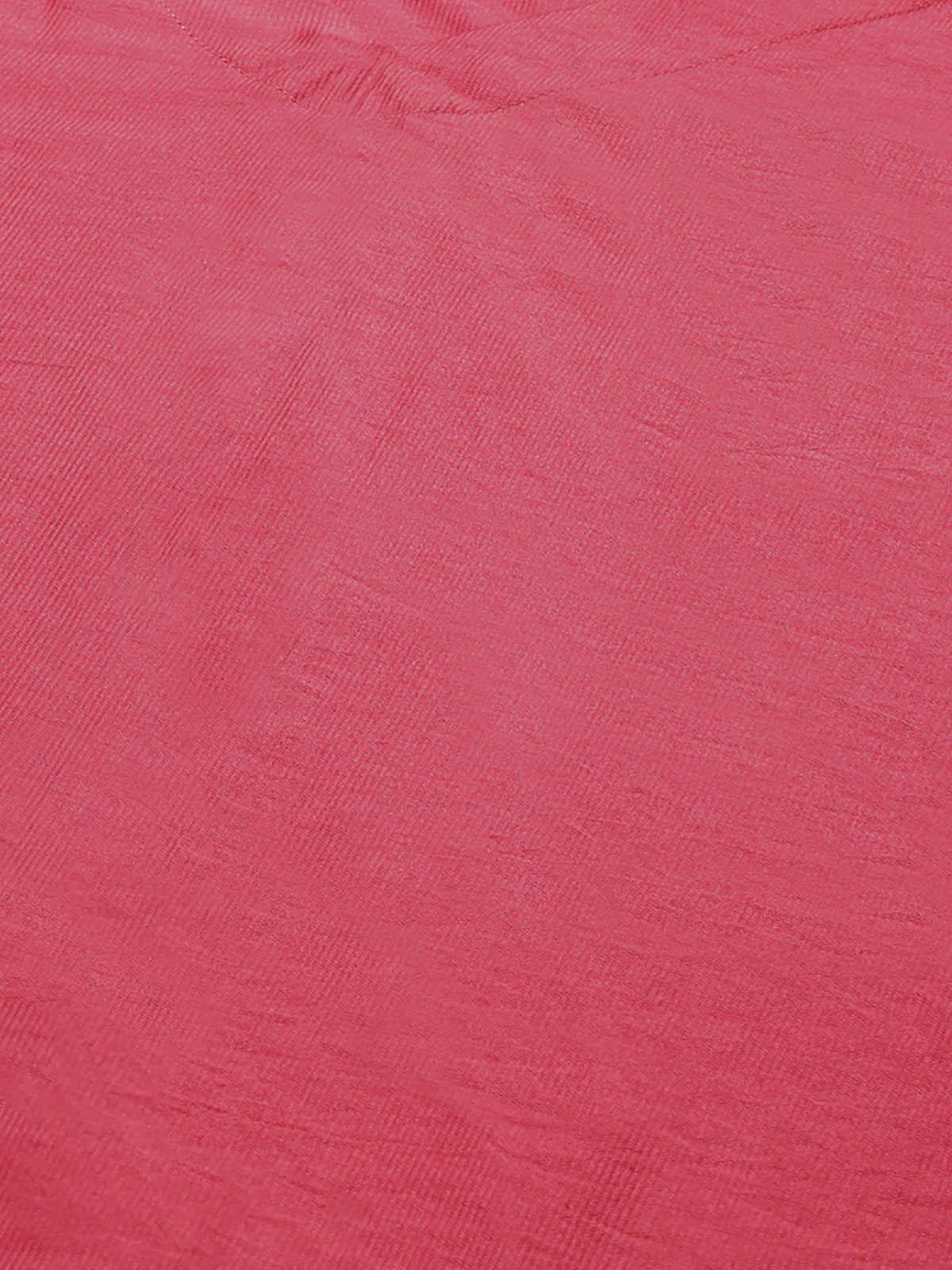 Pink Straight Kurta Palazzo With Dupatta Set - Odette