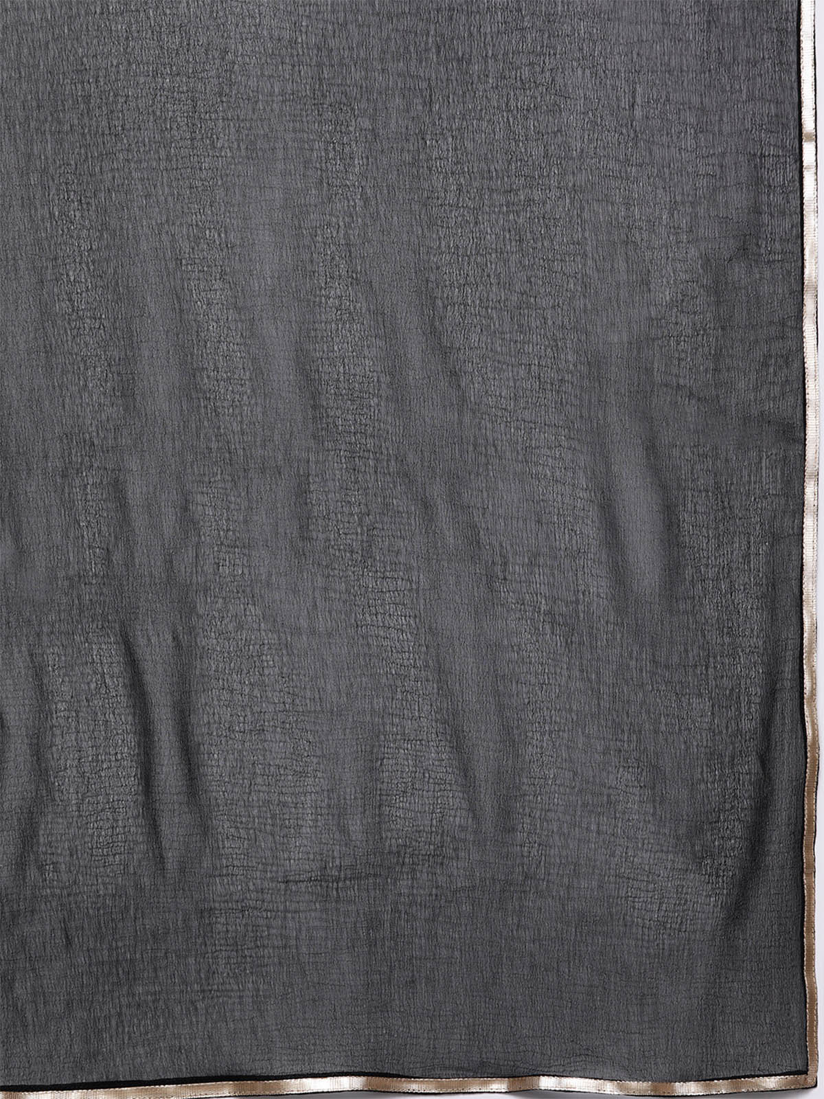 Women's Black Foil Printed Straight Kurta Palazzo With Dupatta Set - Odette