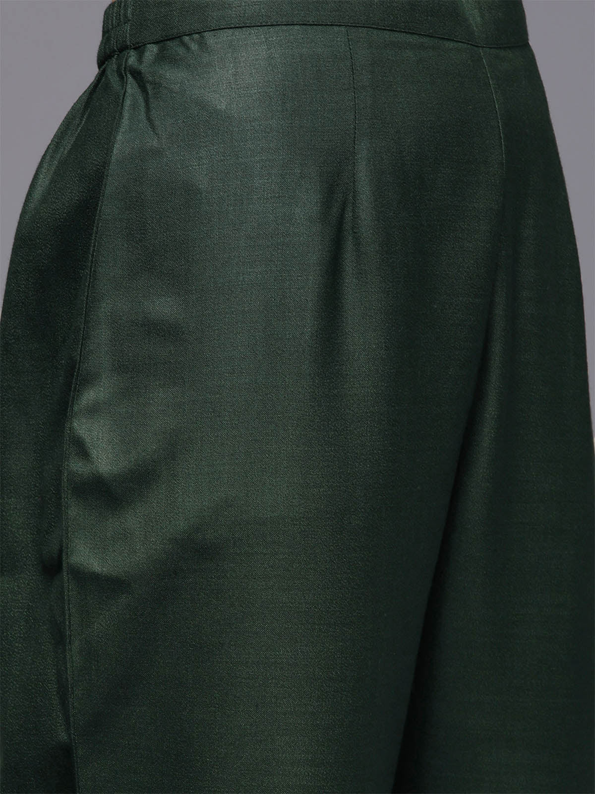 Women's Green Solid Straight Kurta Trouser With Dupatta Set - Odette