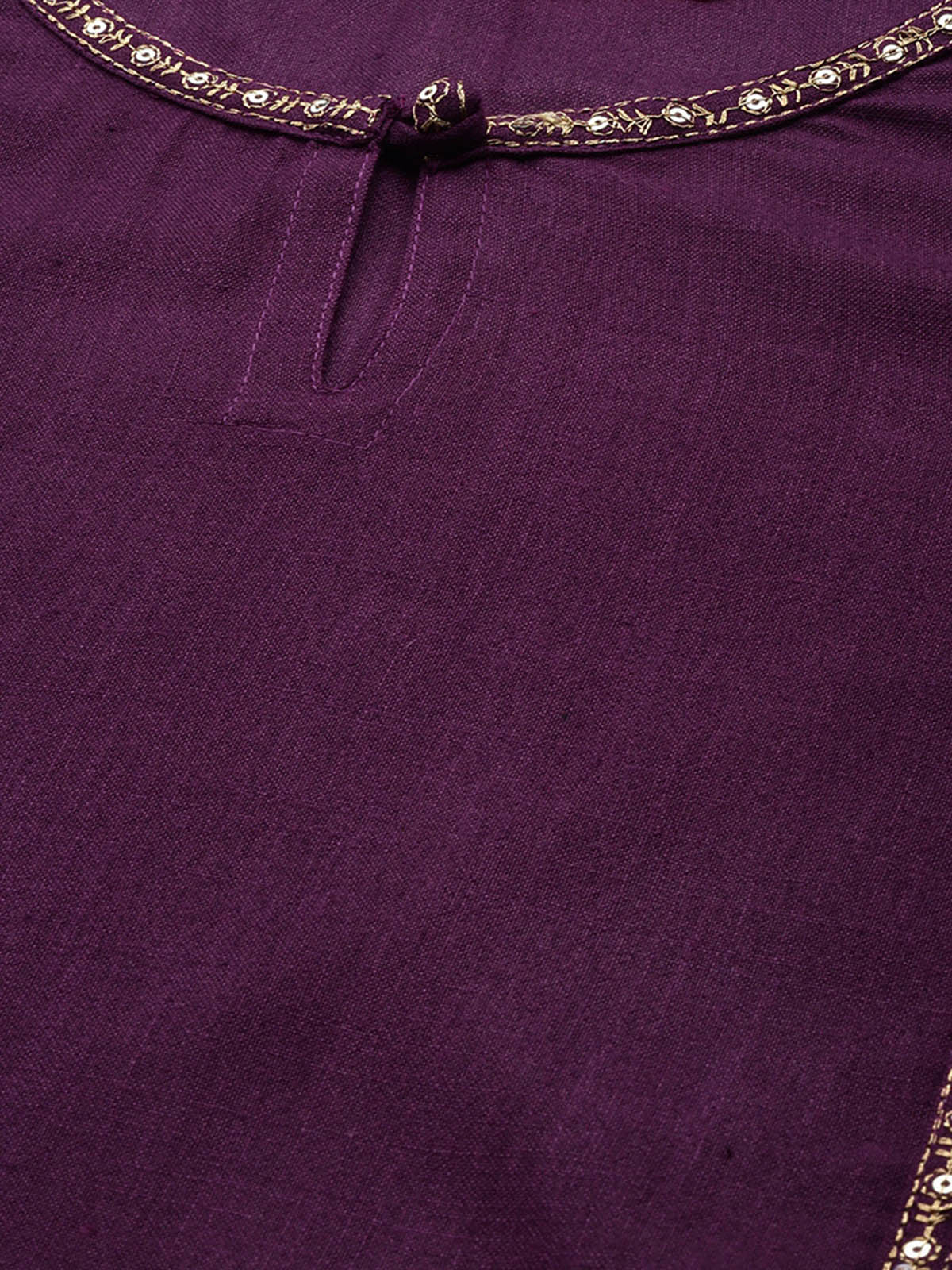 Women's Purple Solid Straight Kurta Palazzo With Dupatta Set - Odette