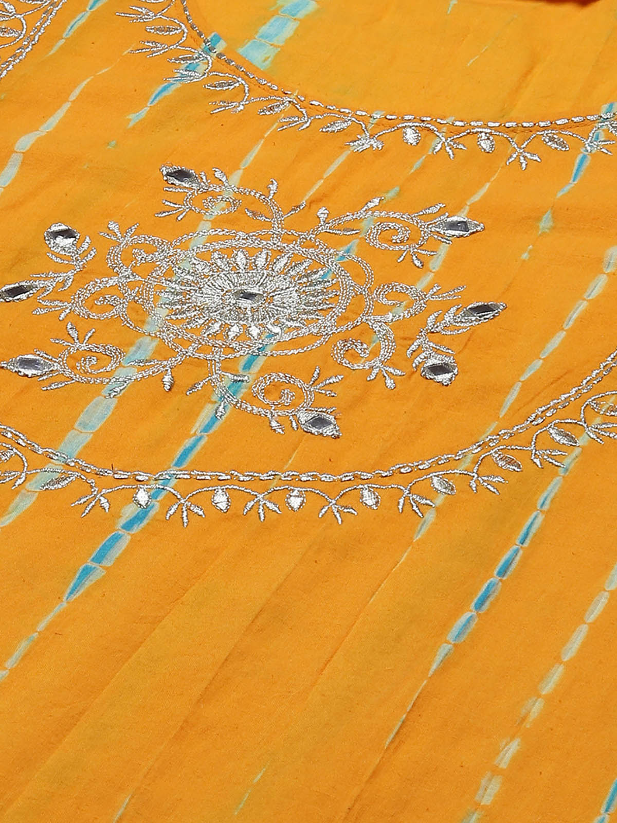 Women's Yellow Embroidered Straight Kurta Set - Odette