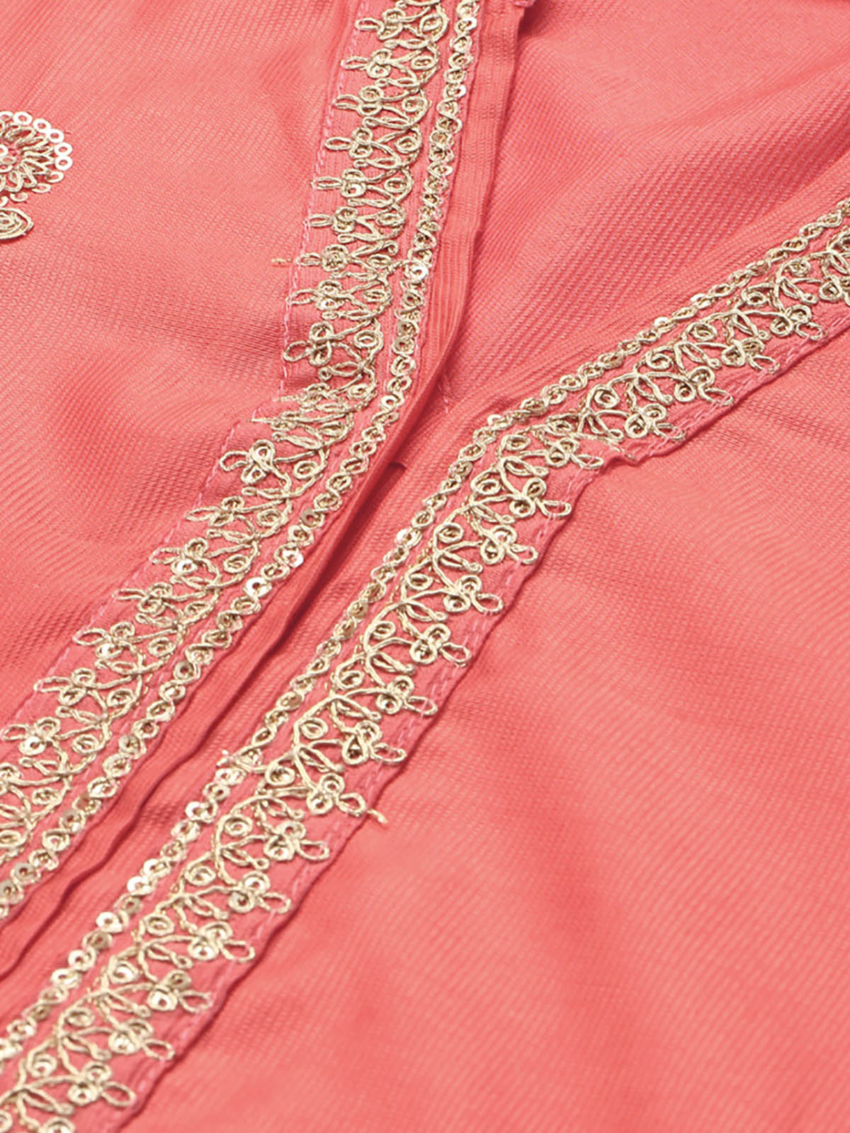 Women's Pink Embroidered Straight Kurta Set - Odette