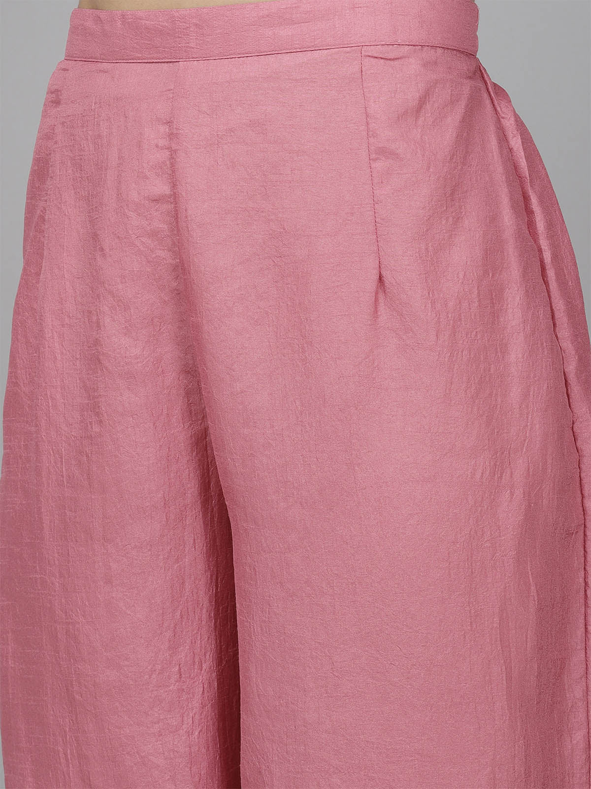 Women's Pink Embroidred Straight Kurta Set - Odette