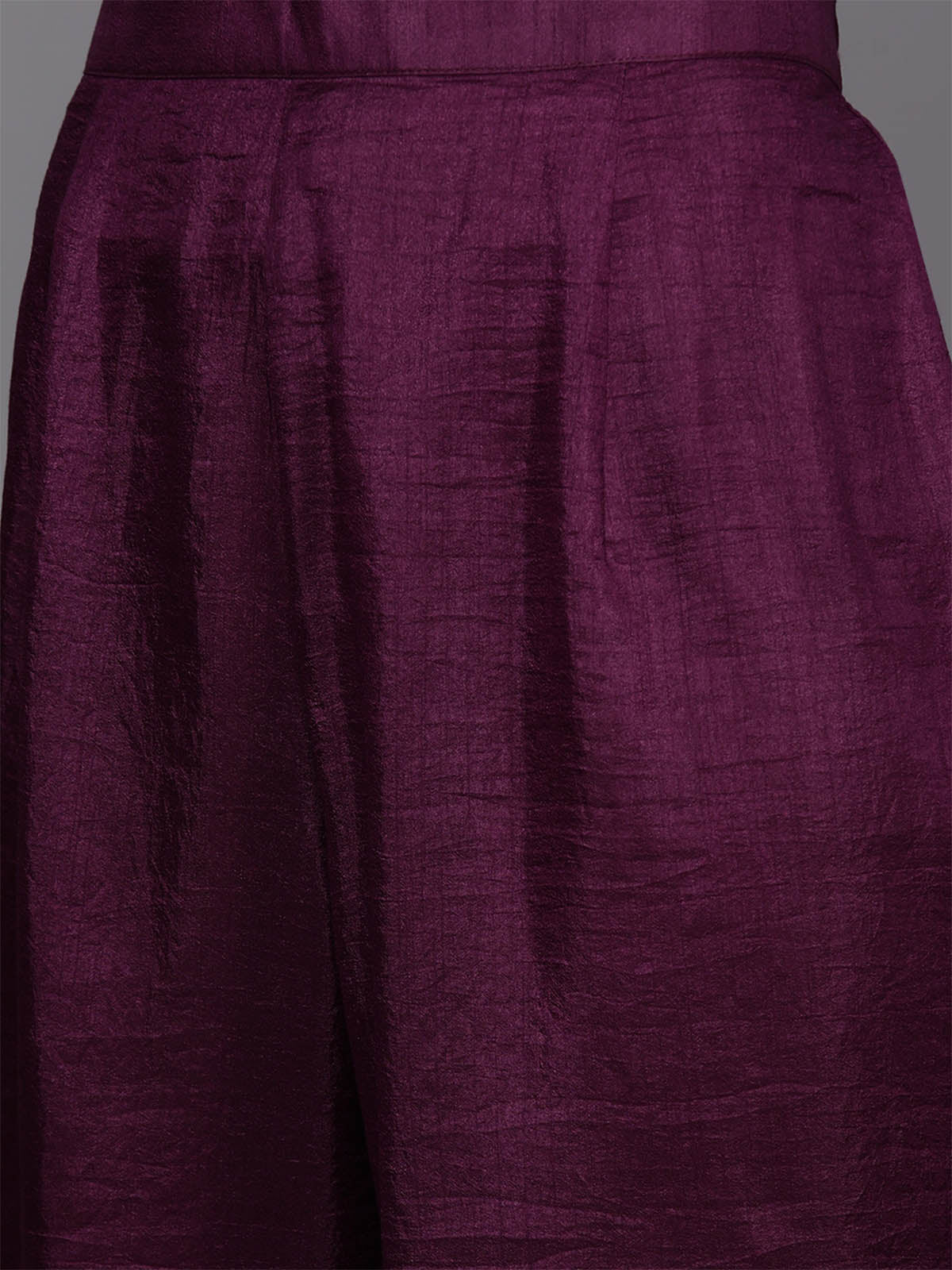 Women's Purple Embroidered Straight Kurta Palazzo With Dupatta Set - Odette