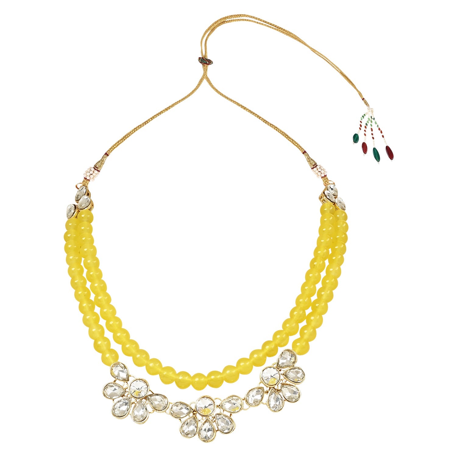 Women's 18K Gold Plated Traditional Kundan & Pearls Necklace Jewellery Set with Earrings  - I Jewels