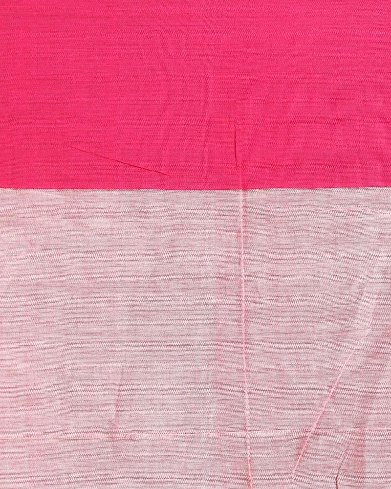 Women's Ganga Jamuna Taitai Border Off White Handloom Cotton Saree - Angoshobha