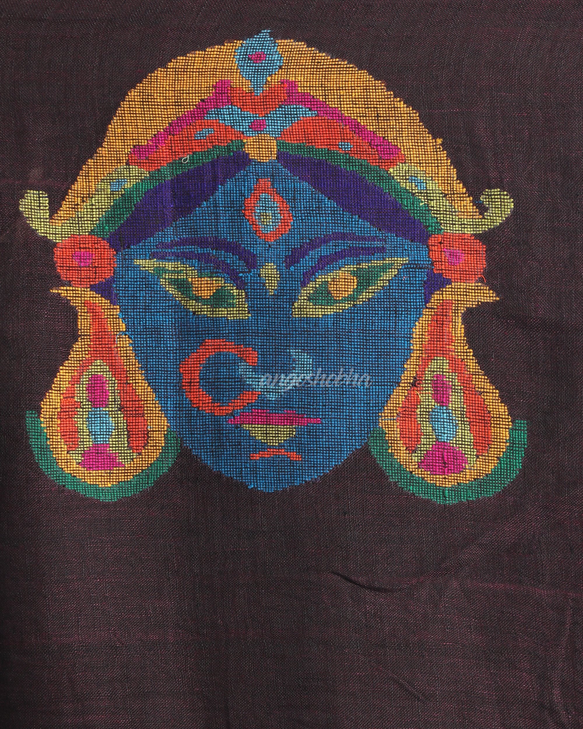 Women's Silver Jori Border Wine Linen Saree With Hand Weaving Pallu With With Unstitched Blouse - Angoshobha