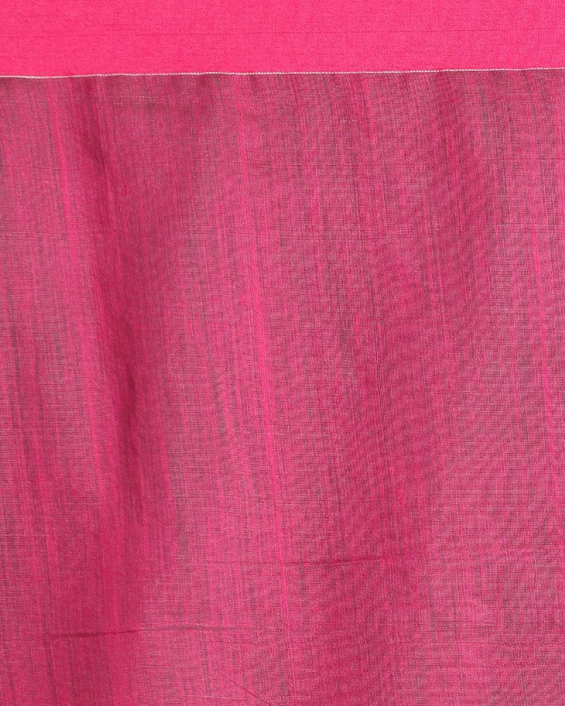 Women's All Over Katha Work Teal Handloom Blended Cotton Saree - Angoshobha