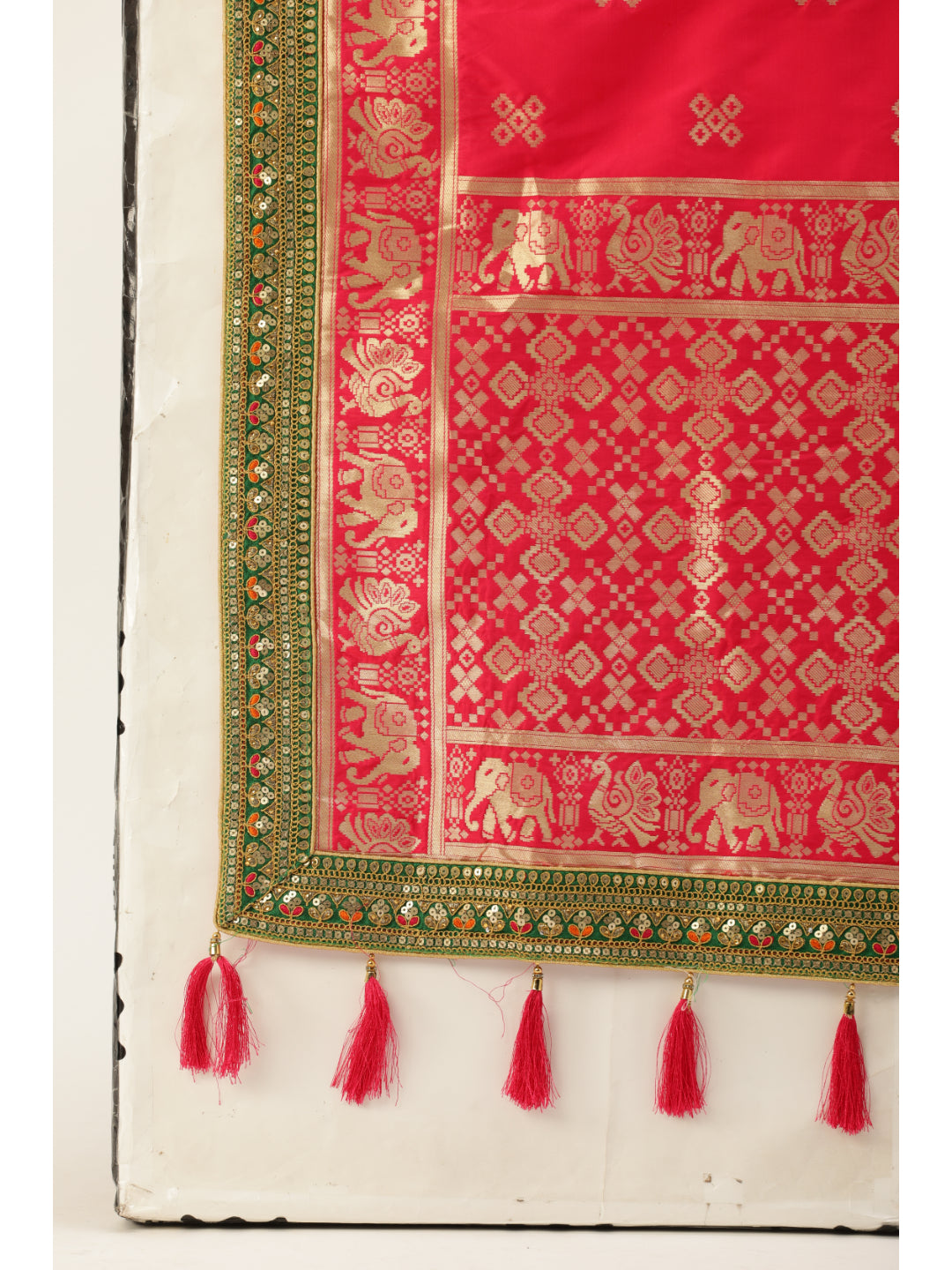 Women's Mustard - Poly Silk Jacquard Woven Work Stitched Lehenga - Royal Dwells