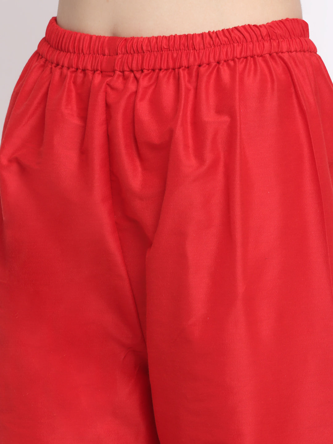 Women's Tyohaar Red Straight Kurti With Pants - Anokherang