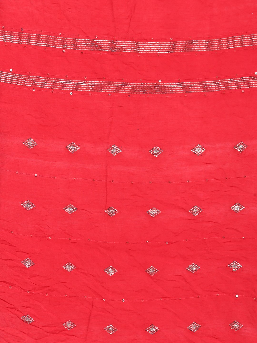 Women's Red Cotton Silk Printed Casual Dupatta - Myshka