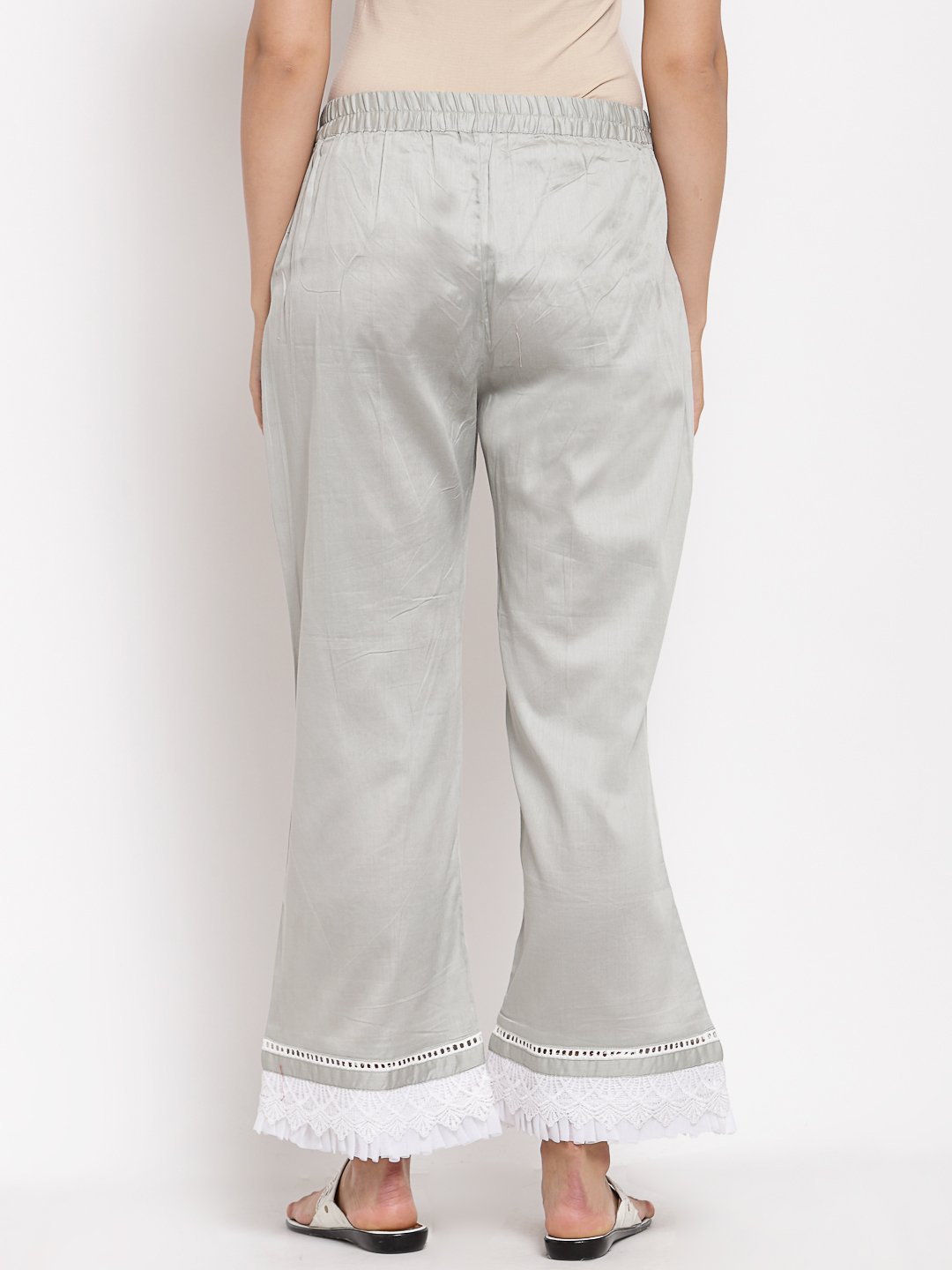 Women Grey Cotton Trouser by Myshka (1 Pc Set)