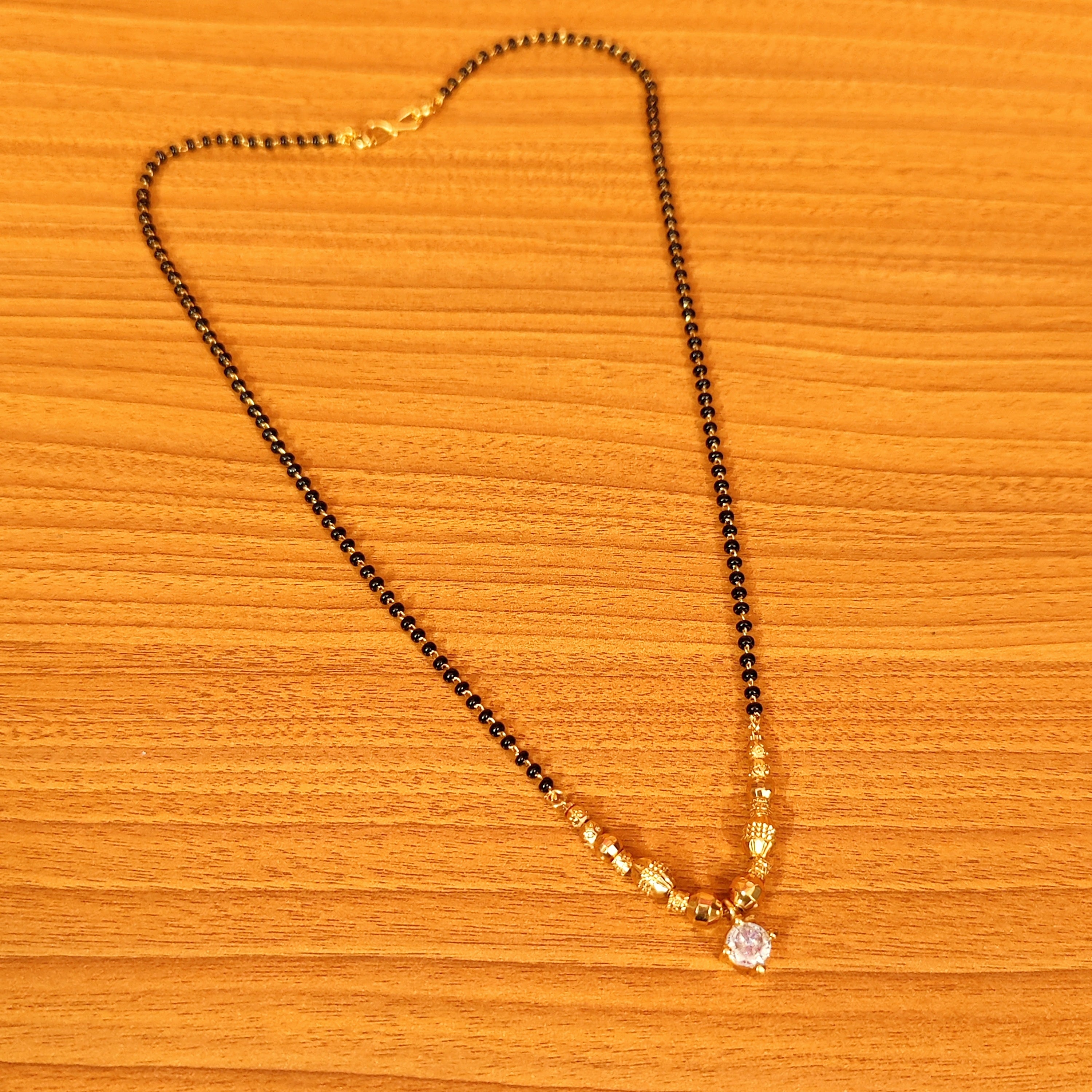 Women 's Traditional Single Stone Gold Look Mangalsutra - Sanvi Jewels