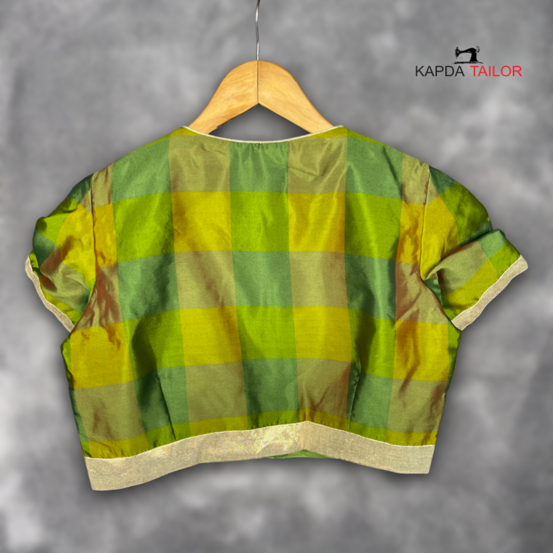 Women's Green Silk Blouse - Kapda Tailor Official