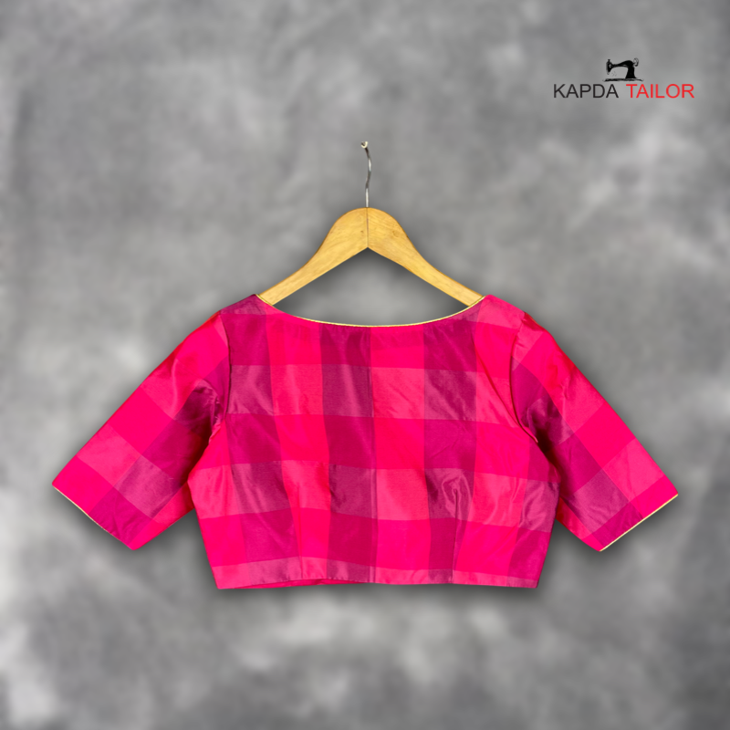 Women's Rani Pink Silk Blouse - Kapda Tailor Official