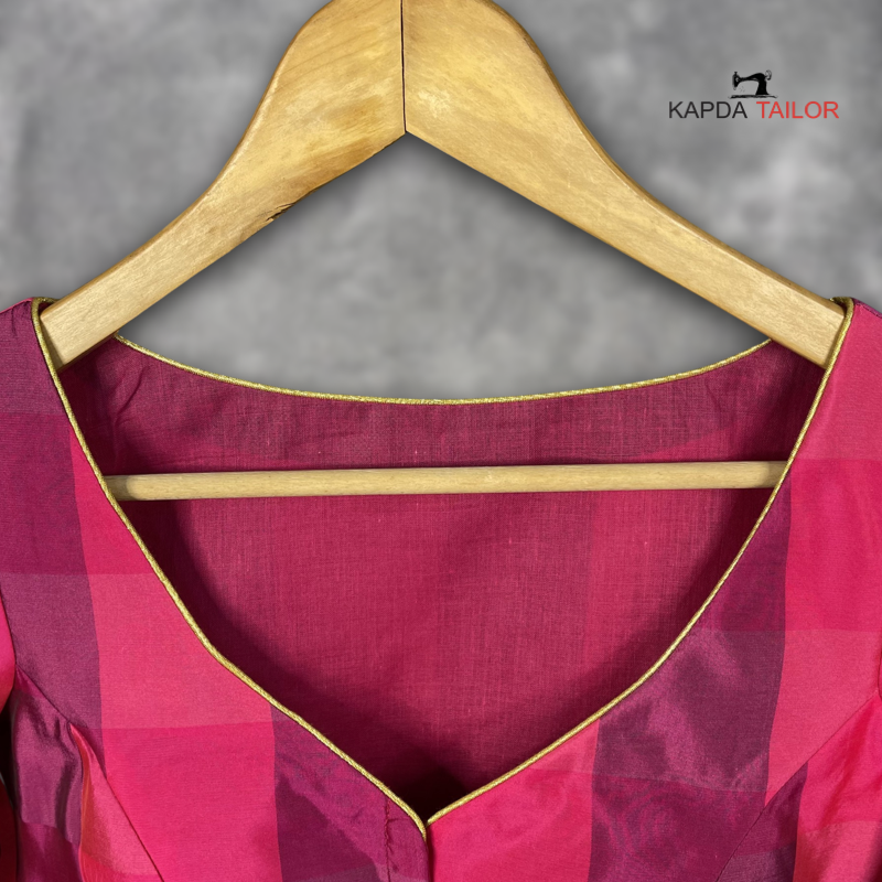 Women's Rani Pink Silk Blouse - Kapda Tailor Official