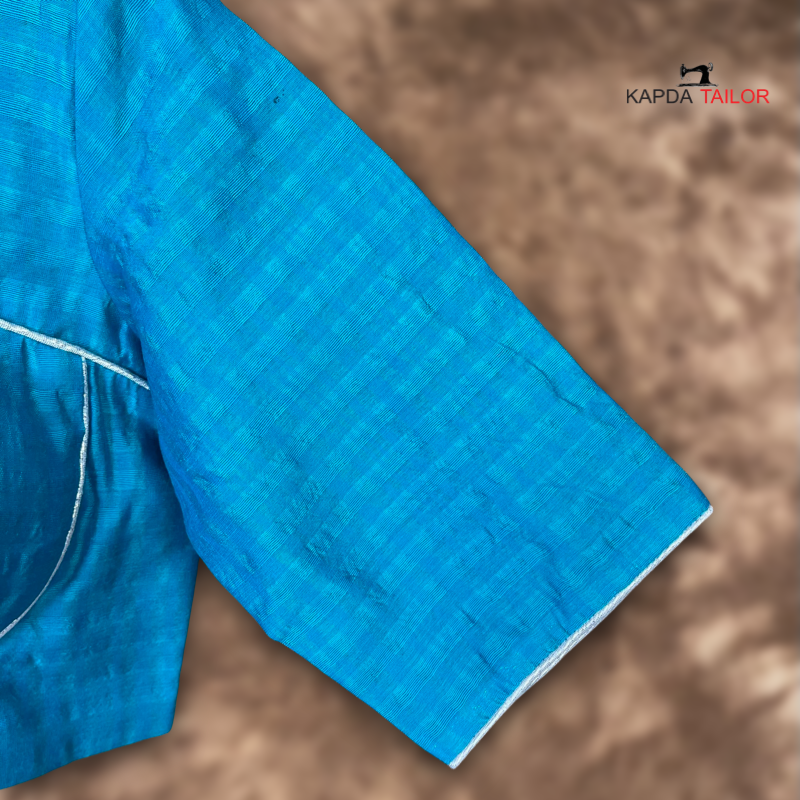Women's Light Blue Chanderi Silk Blouse - Kapda Tailor Official