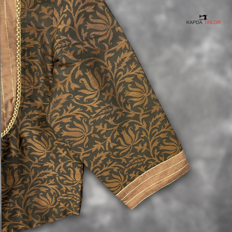 Women's Brown Cotton Silk Blouse - Kapda Tailor Official