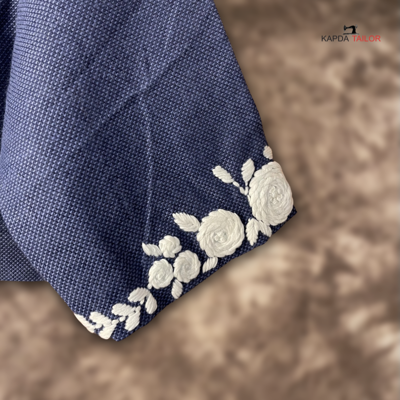 Women's Blue Cotton Blouse - Kapda Tailor Official