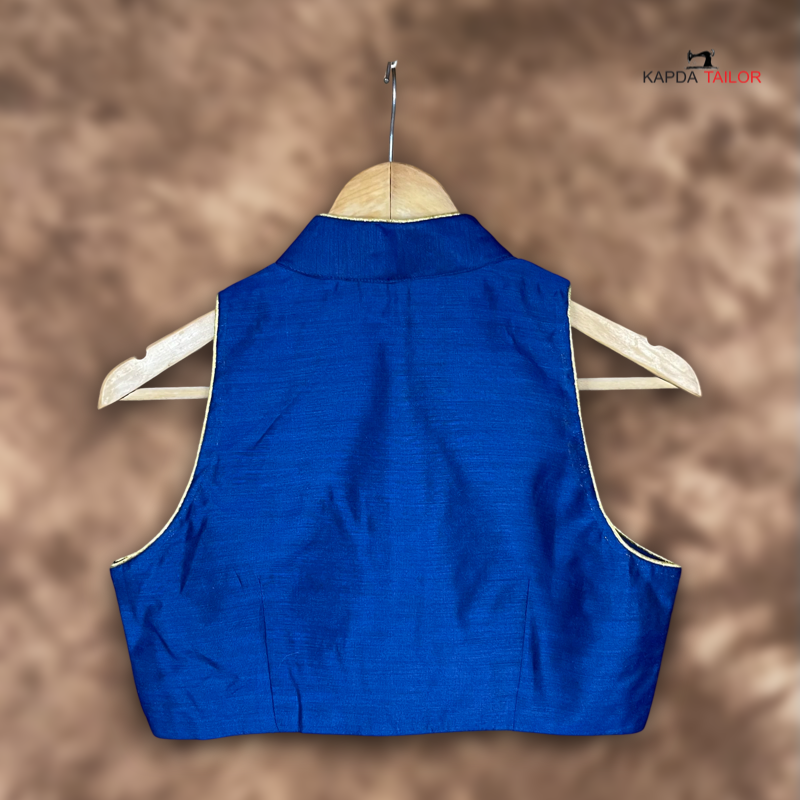 Women's Royal Blue Silk Blouse - Kapda Tailor Official