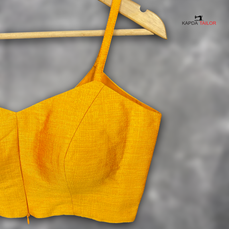 Women's Yellow Silk Blouse - Kapda Tailor Official
