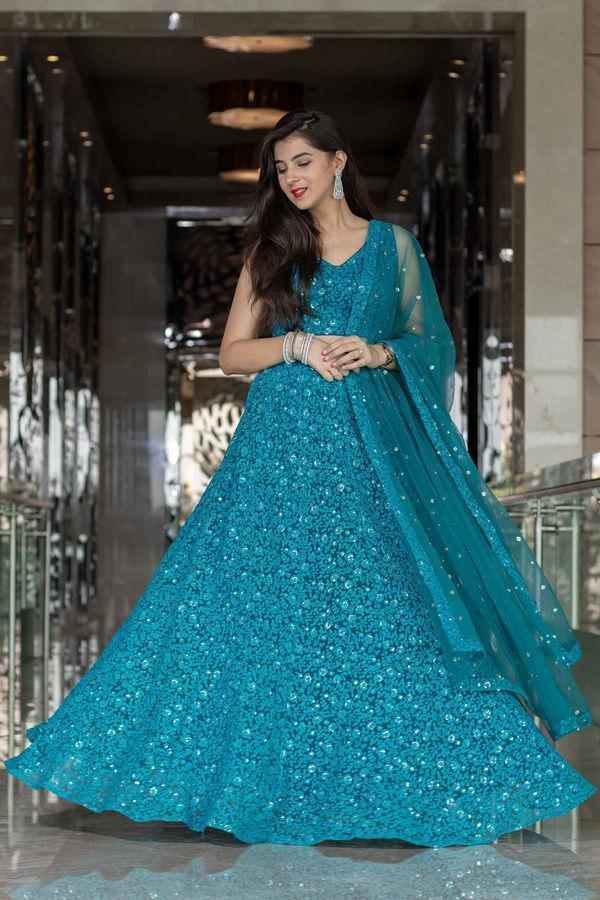 Women's Turquoise Blue Lehenga