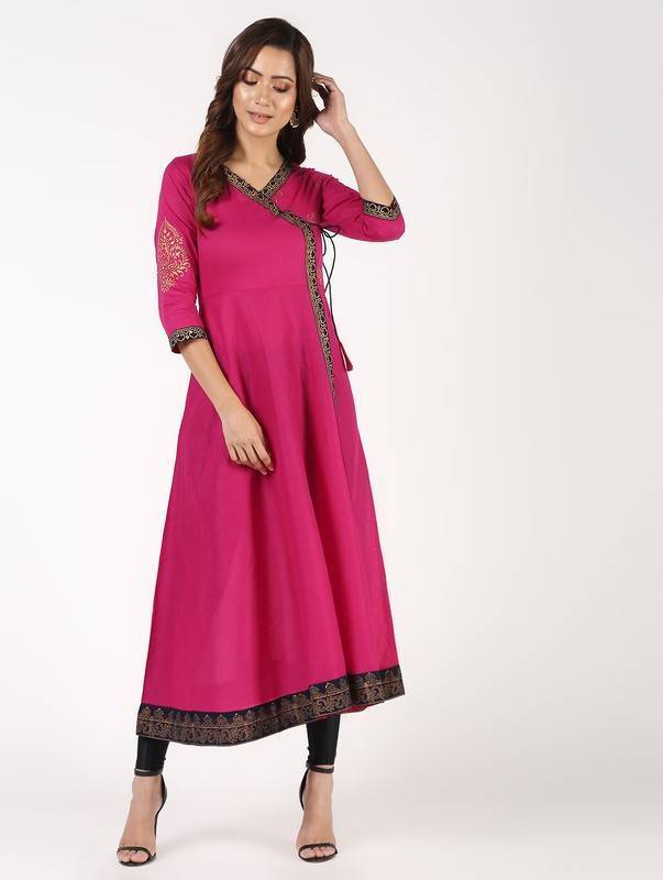 Women's Block Print Anarkali Kurta