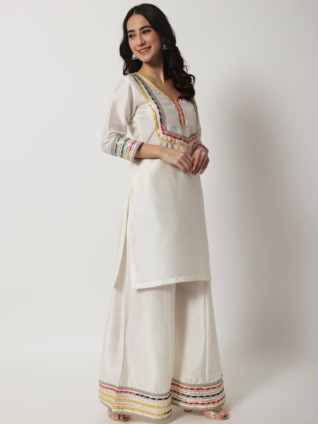 Arayna Women's Cotton Printed Straight Kurti Palazzo Pants Set With Dupatta  (Small) : Amazon.in: Fashion