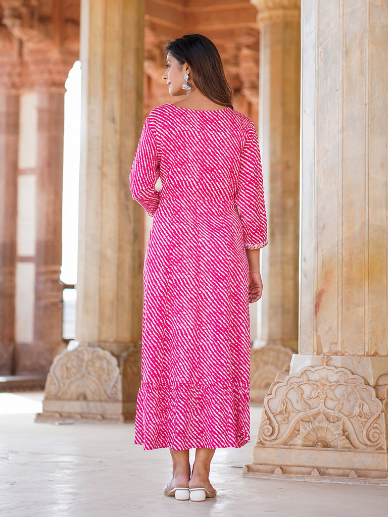 Women's Pink Viscose Rayon Kurta