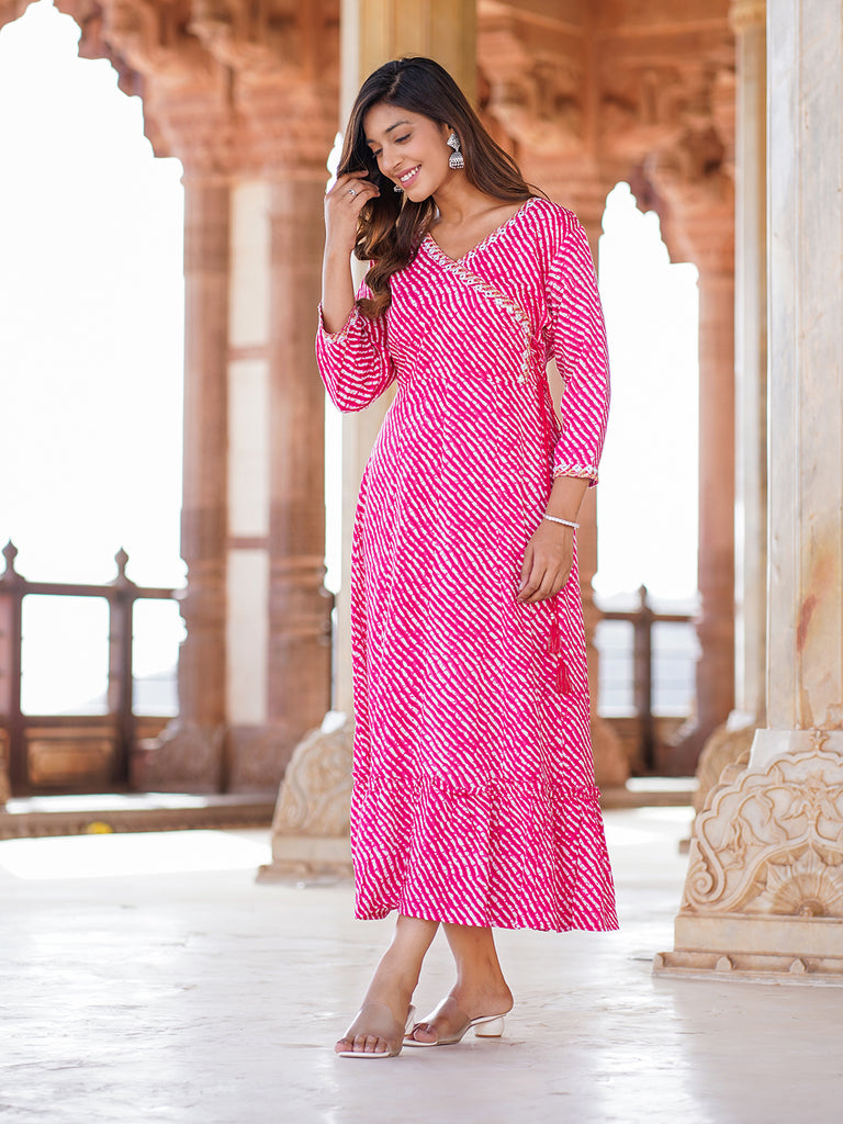 Women's Pink Viscose Rayon Kurta